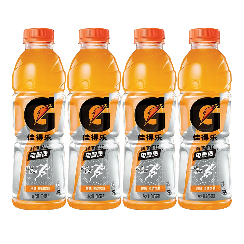 Gatorade佳得乐电解质饮料橙味功能饮料600ml*4瓶