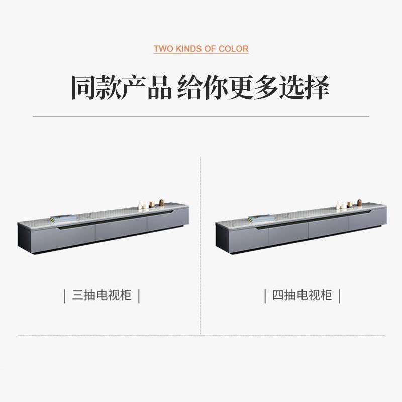 欧梵森 岩板茶几电视柜组合小户型客厅家具轻奢意式风岩板现代简约套装北欧大小户型极简百搭储物柜图片