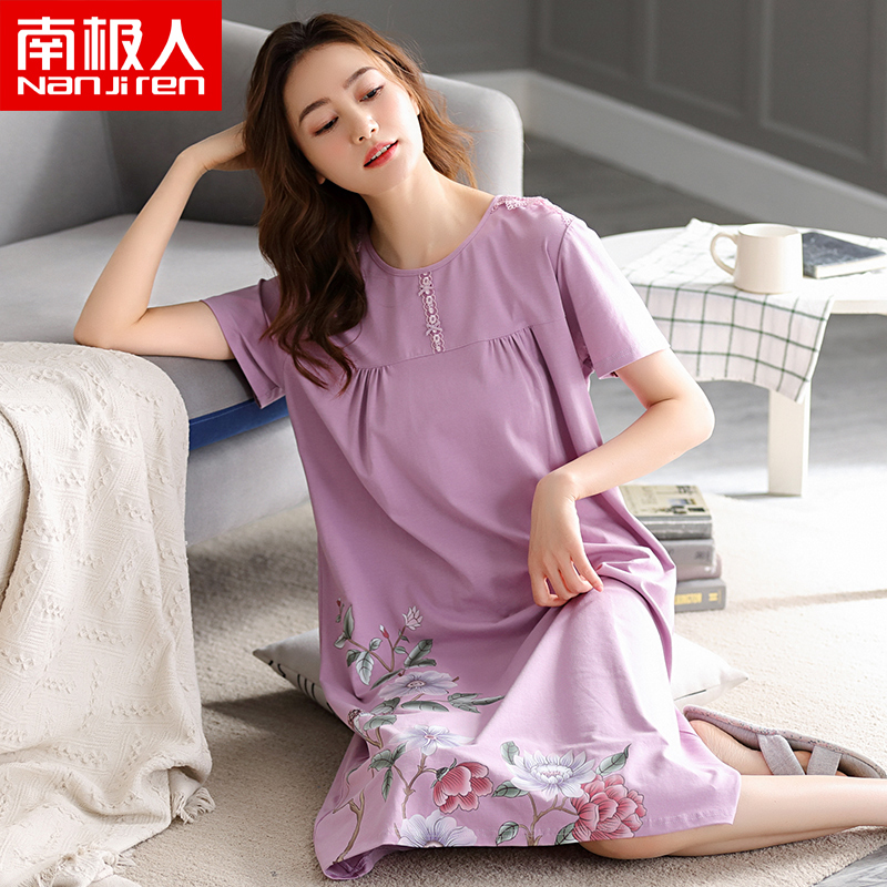 莫代尔睡裙女睡衣女款夏季2022新款女式蕾丝大码