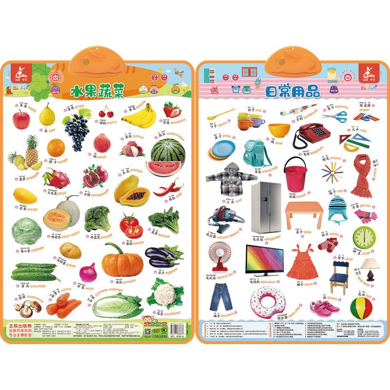 【M】瑞莉兔双面发声大挂图 水果蔬菜 日常用品-9787111666677
