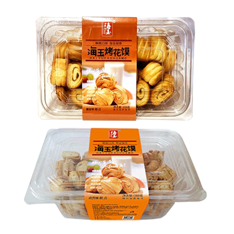海玉烤花馍中式糕点酥脆小吃零食麦香浓郁孜然味310g*1盒+椒盐味310g*1盒(包装随机)