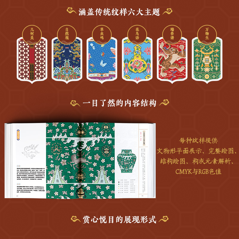 [正版]故宫经典纹样图鉴 故宫纹样中国纹样图鉴国风配色设计色彩搭配方案故宫文物国宝纹样中国传统色天地龙鳞艺术收藏鉴赏绘
