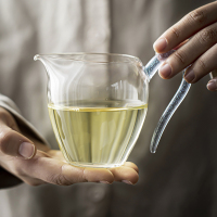 領藝 高端玻璃公道杯功夫茶具配件可电陶炉/蜡烛加热茶海分茶器匀杯