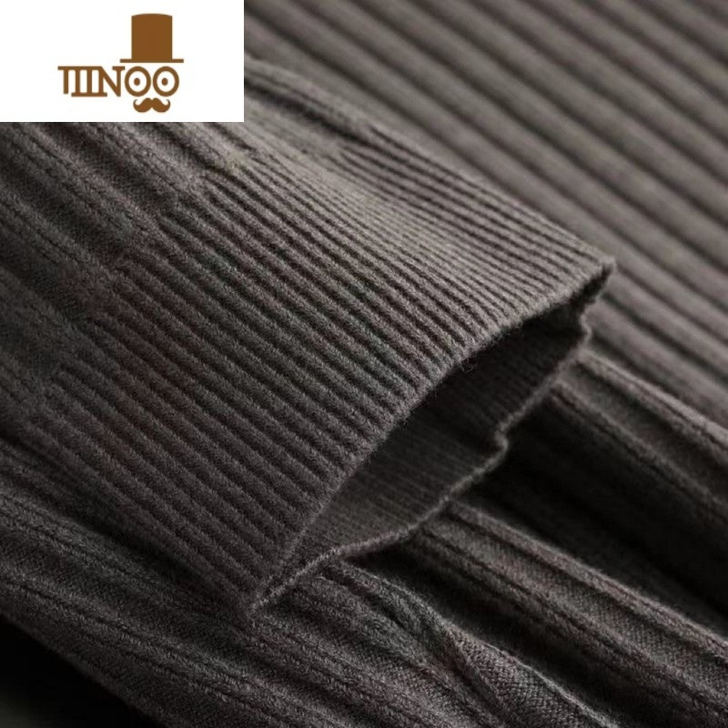 YANXU翻领针织polo衫保暖坑条毛衣男士轻奢商务半拉链针织衫上衣潮高清大图