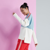 361°运动卫衣女秋季新款圆领舒适撞色拼接时尚潮流套头衫上衣