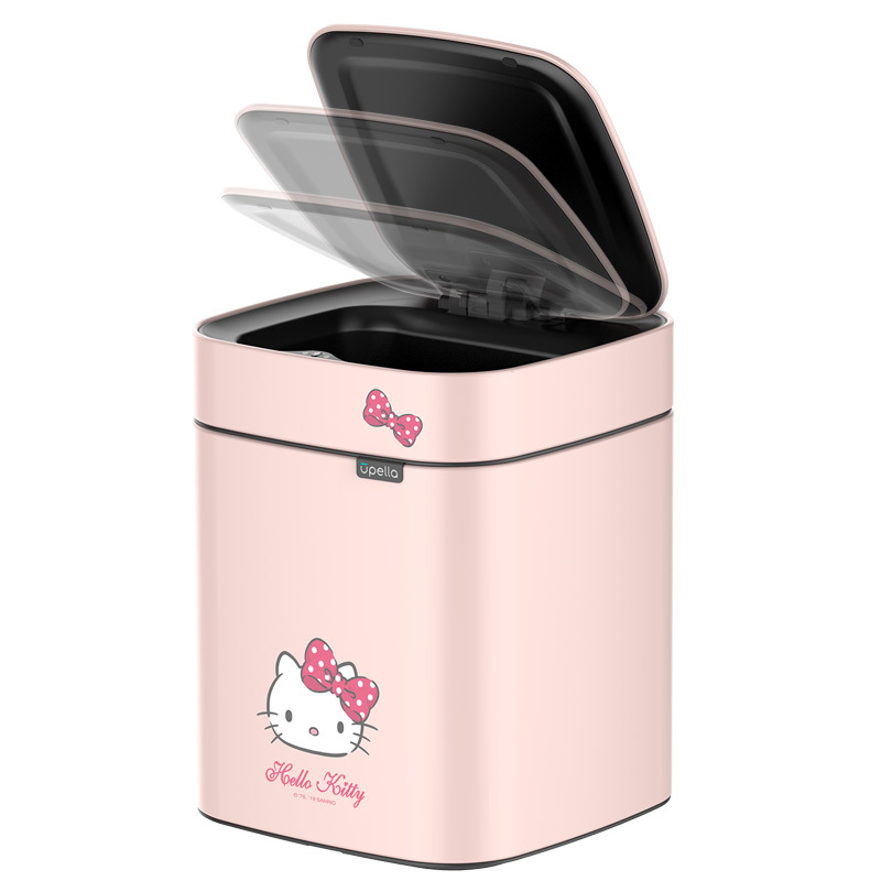 优百纳Hellokitty凯蒂猫联名款 智能感应垃圾桶 不锈钢充电式8L
