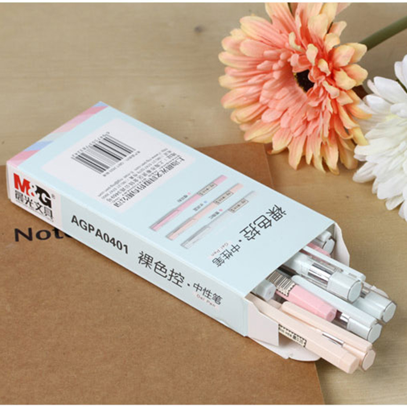 晨光(M&G)AGPA0401黑色中性笔 12支/盒 0.35mm 中性笔 签字笔 水笔 糖果色六角笔壳 书写笔类高清大图