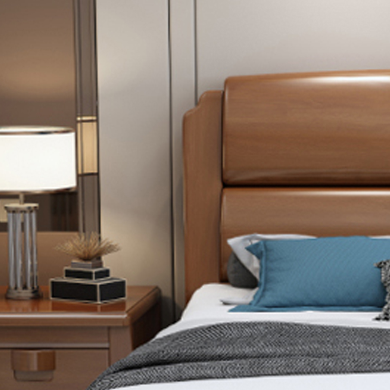 臻远ZY-SMC-133 现代简约实木床双人床 1.8米简约床高清大图