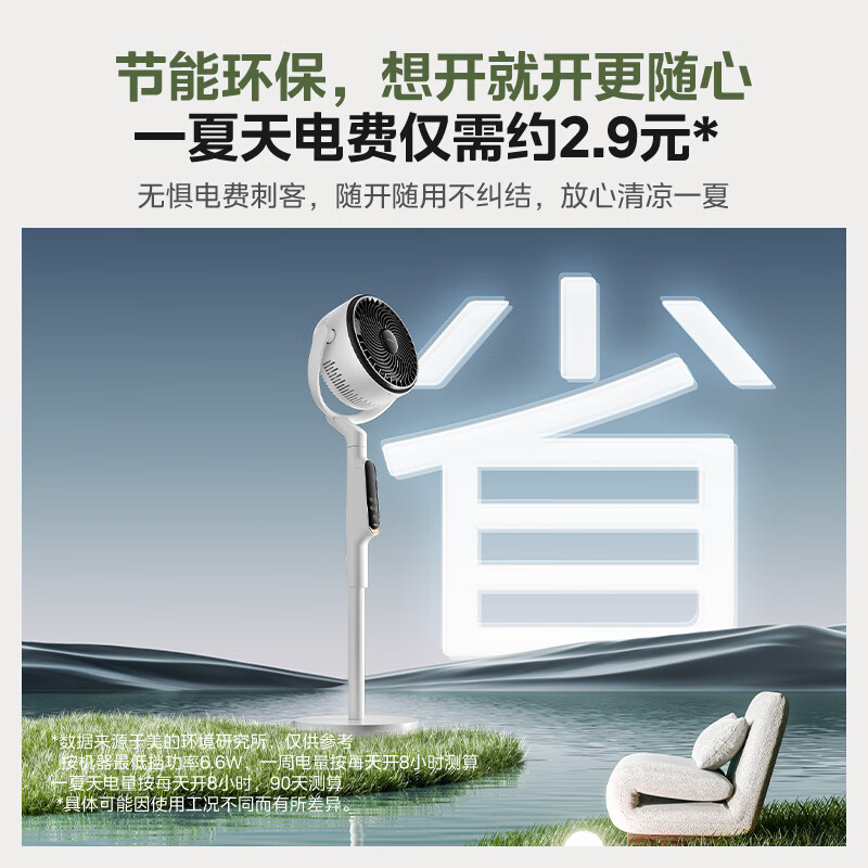 美的 风扇 循环扇 幸运草卧室客厅空气净化 超轻音直流变频 遥控语音 语音+遥控 风扇 智能触摸 FGD24SFQ高清大图
