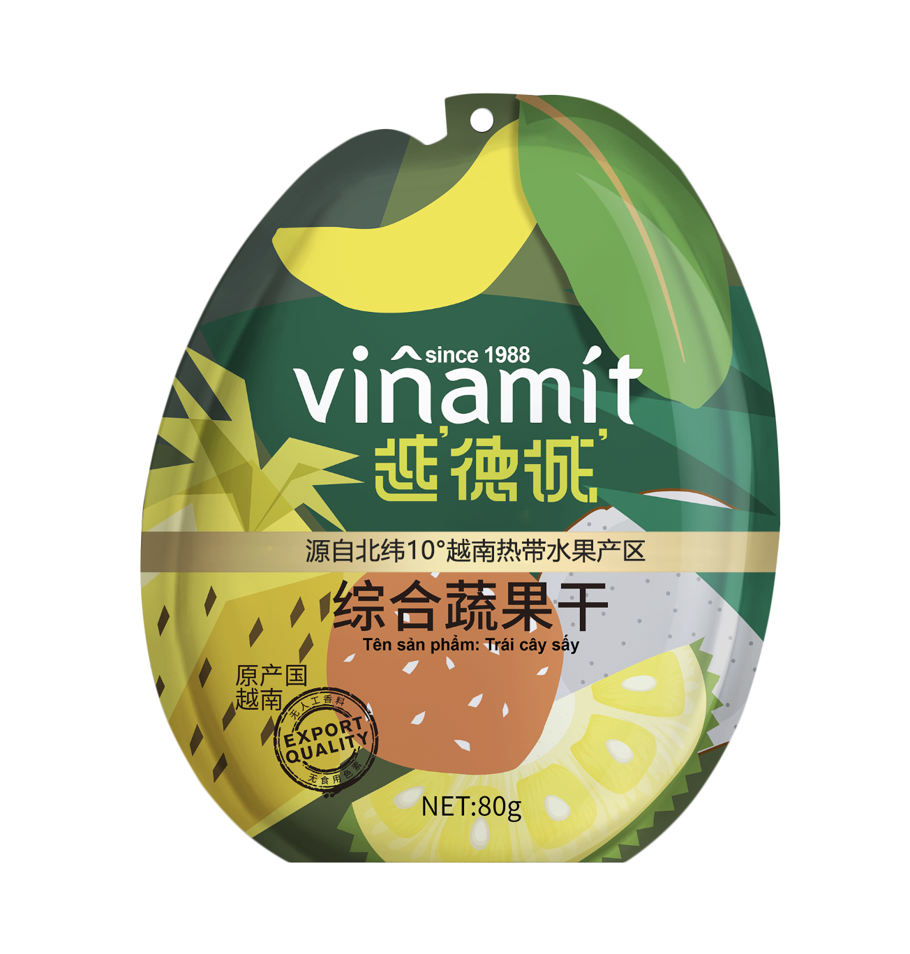 越南进口越德诚综合蔬果干80g吃货高颜值网红休闲零食特产水果干