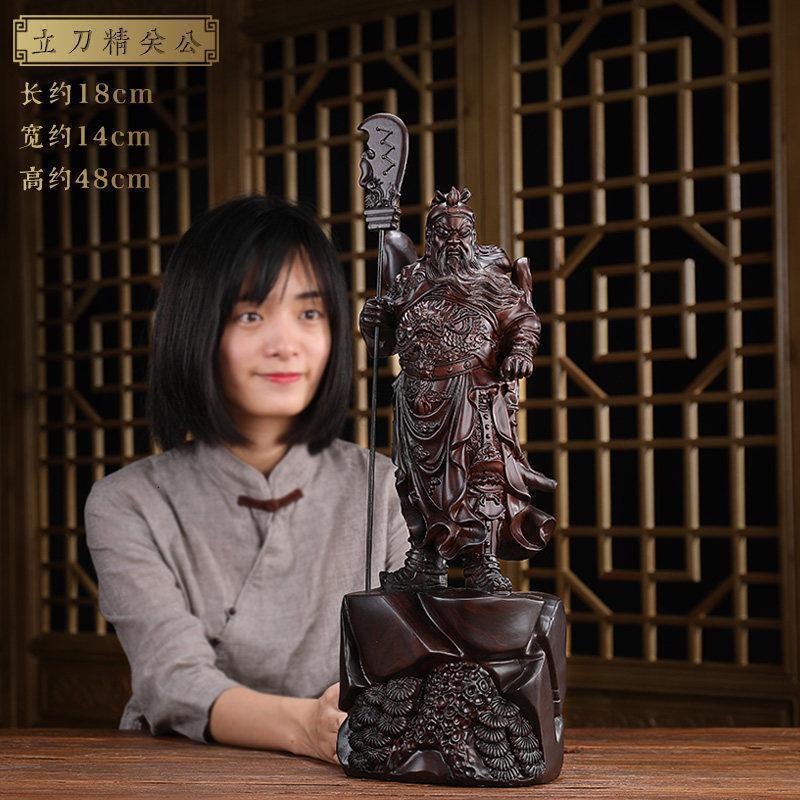 家柏饰(CORATED)关公摆件办公室实木供奉关二爷关羽神像关公像店铺佛像高清大图