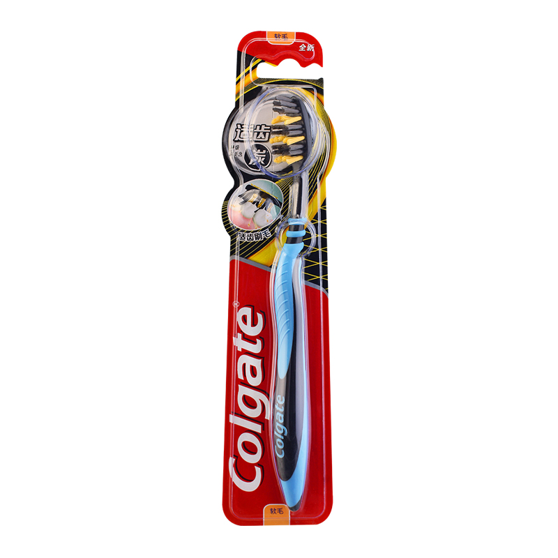 高露洁(Colgate)适齿炭4支装牙刷高清大图