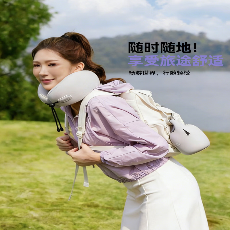 睡洞记忆棉颈枕系列ES2 颈枕(条纹款) 冰川灰高清大图