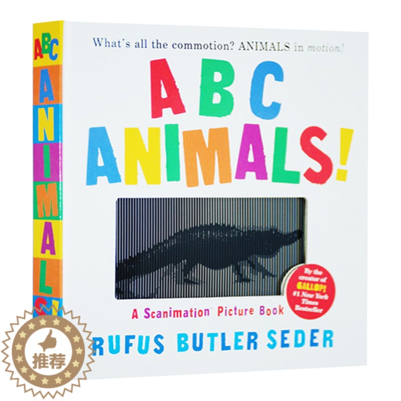 [醉染正版]光与影视觉动物ABC动画书 ABC Animals A Scanimation Picture Book 英