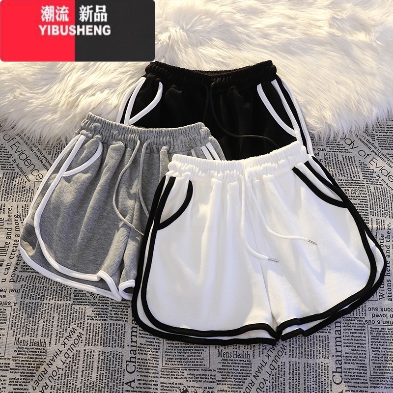 YIBUSHENG季休闲运动短裤女可外穿跑步居家显瘦韩版百搭宽松热裤大口袋高清大图