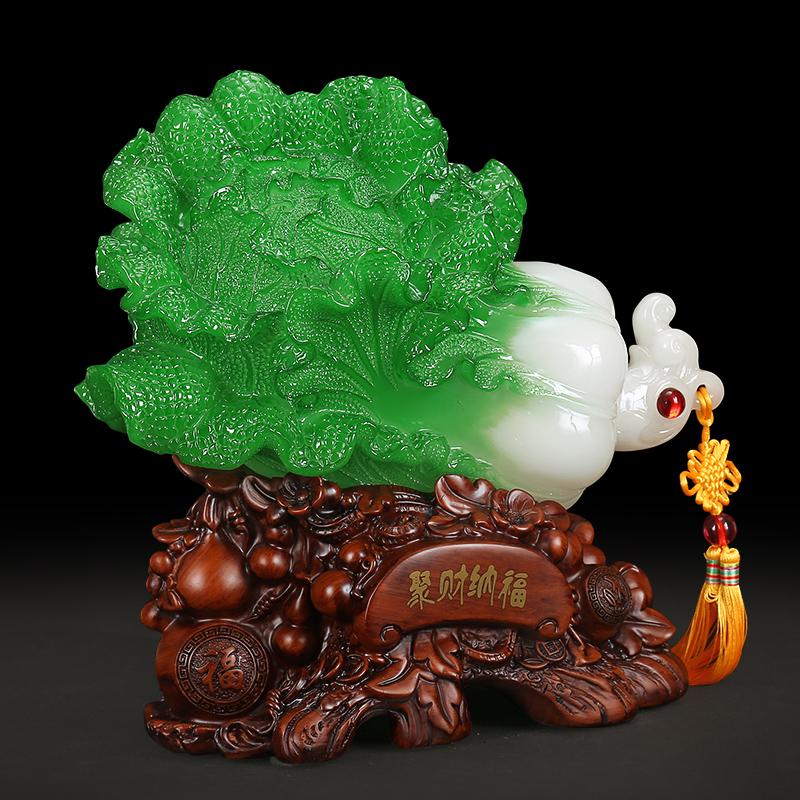 家柏饰(CORATED)玉白菜摆件葫芦工艺品创意家居客厅摆设玄关酒柜装饰品高清大图