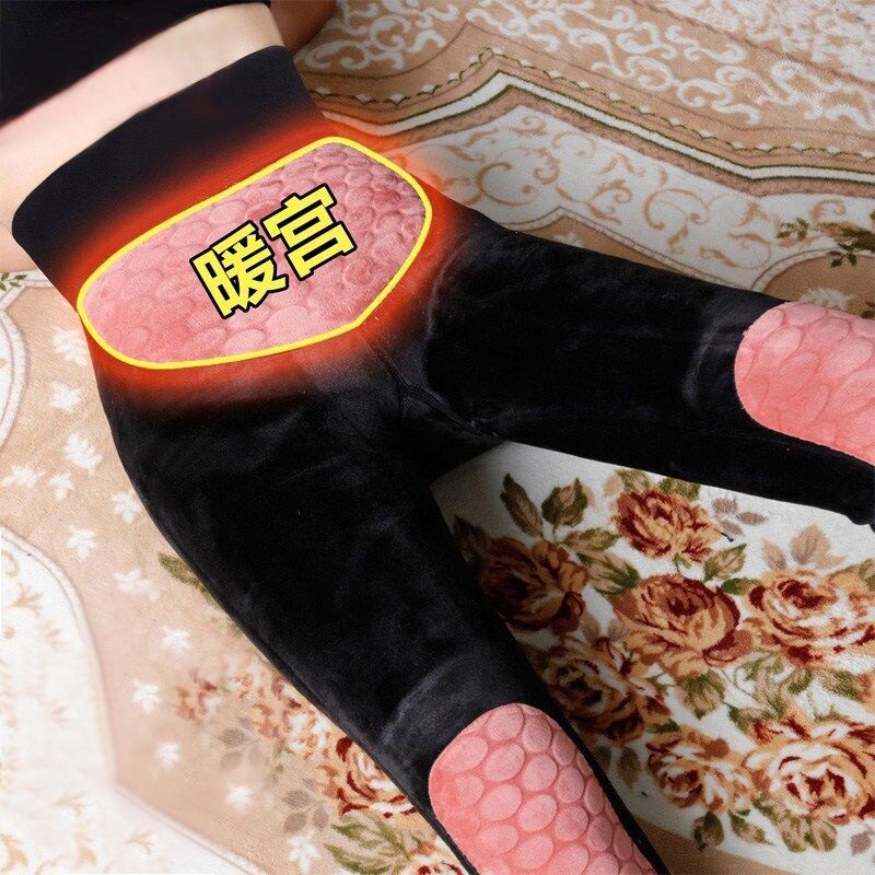 浪莎 秋冬季打底裤女 加绒加厚显瘦外穿高腰踩脚 保暖裤大码打底裤