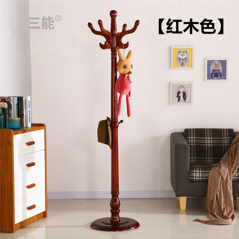 三能 办公家具 简约现代实木衣帽架落地式卧室内立式门厅创意挂衣架办公室大衣架其他木质衣帽架高清大图
