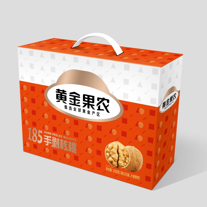 黄金果农手剥核桃(草本味)礼盒1kg*1盒 原味 1kg