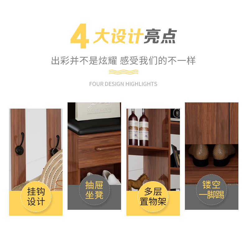 新中式实木玄关柜鞋柜一体客厅隔断柜屏风装饰间厅柜酒柜进厅柜定制 MT15+MT20组装框架结构