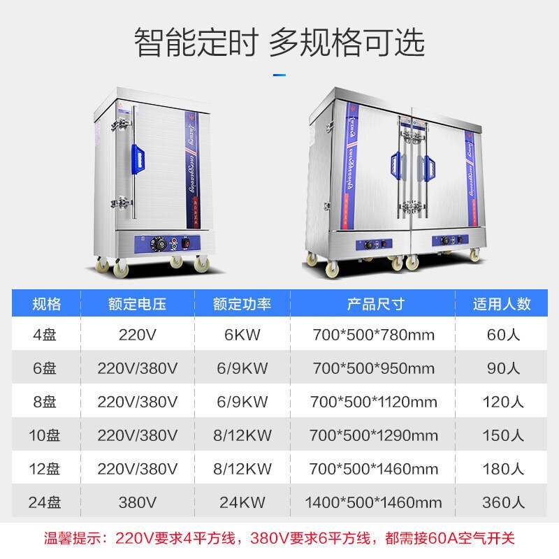 睿美(Ruimei) 商用蒸饭机 蒸饭车 蒸饭柜 蒸饭箱 全发泡蒸箱多功能蒸箱 8盘全自动电热款