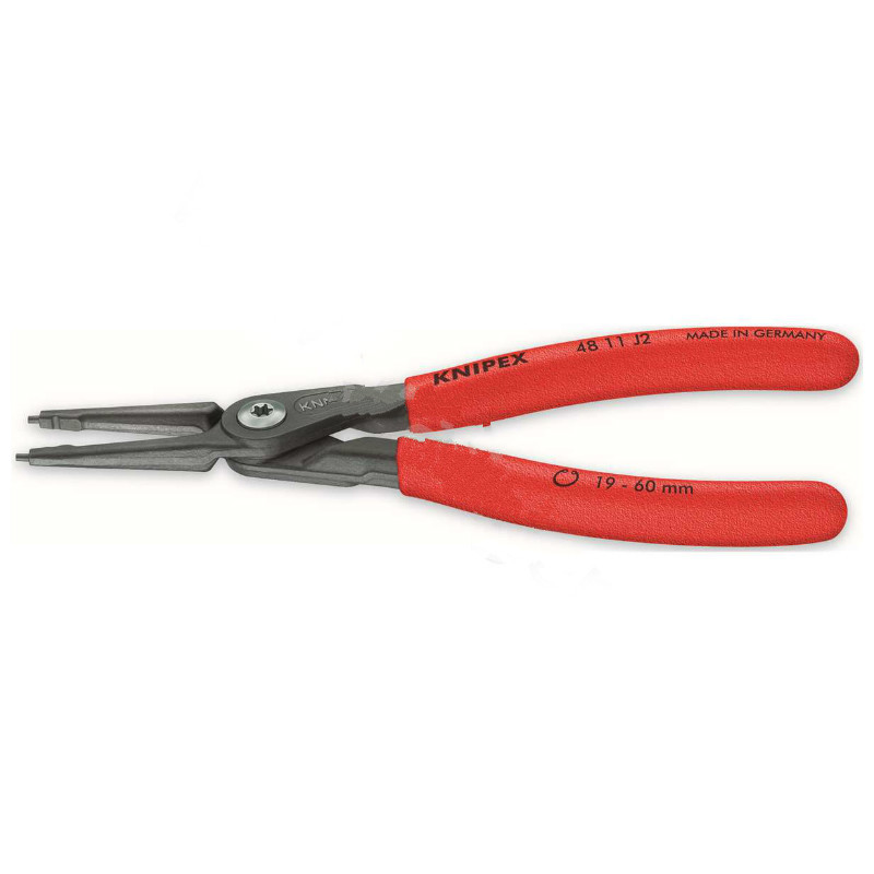 凯尼派克 KNIPEX 48 11 J0140mm精密内卡簧钳(防滑塑料手柄,灰色)