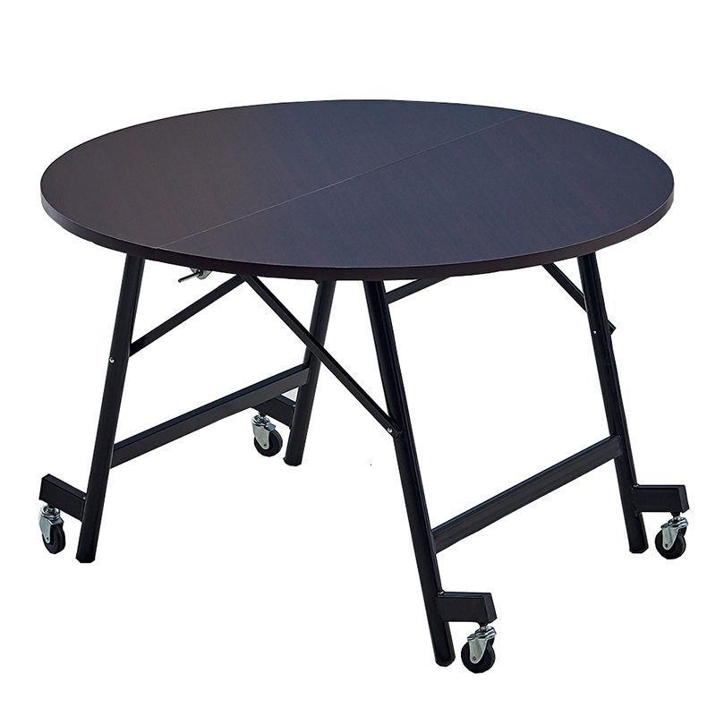 折叠圆桌餐桌家用现代简约饭店饭桌实木圆形桌面酒店多功能大圆桌定制