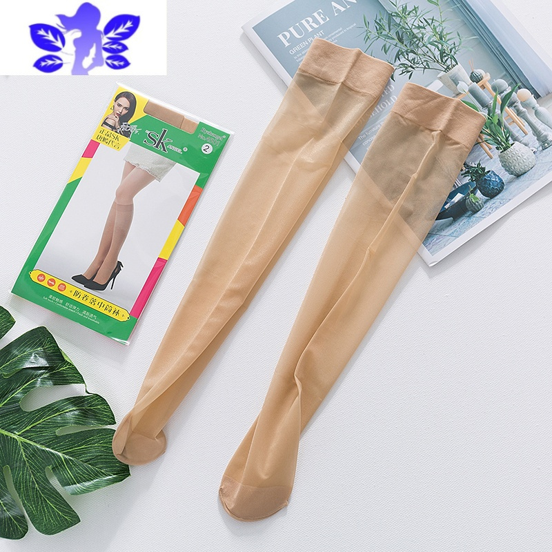 Ideamini6双SK钢丝袜中筒袜女肉色夏季过膝半截小腿袜短丝日系
