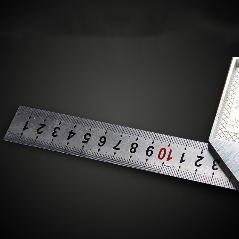 长城精工 1A系列锌合金不锈钢角尺 刻度尺L型木工尺 150mm 130115 2把