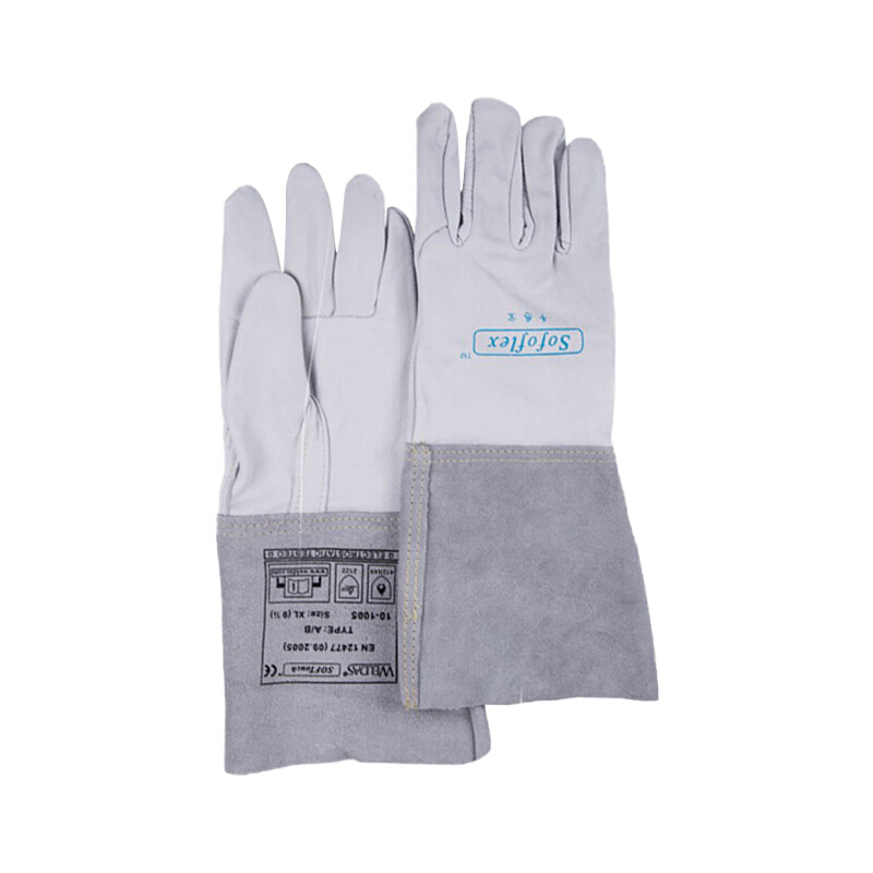 威特仕weldas手感宝氩弧焊tig白色牛青皮长袖筒款电焊手套101005xl码