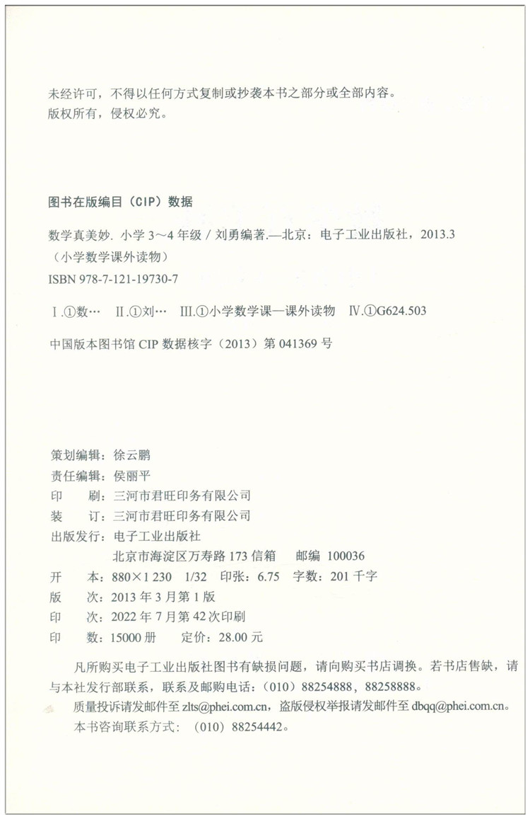 数学真美妙[小学3-4年级] 小学通用 [正版]小学数学课外读物数学真美妙3-4年级数学课外书培养少儿数学思维与兴趣的经高清大图