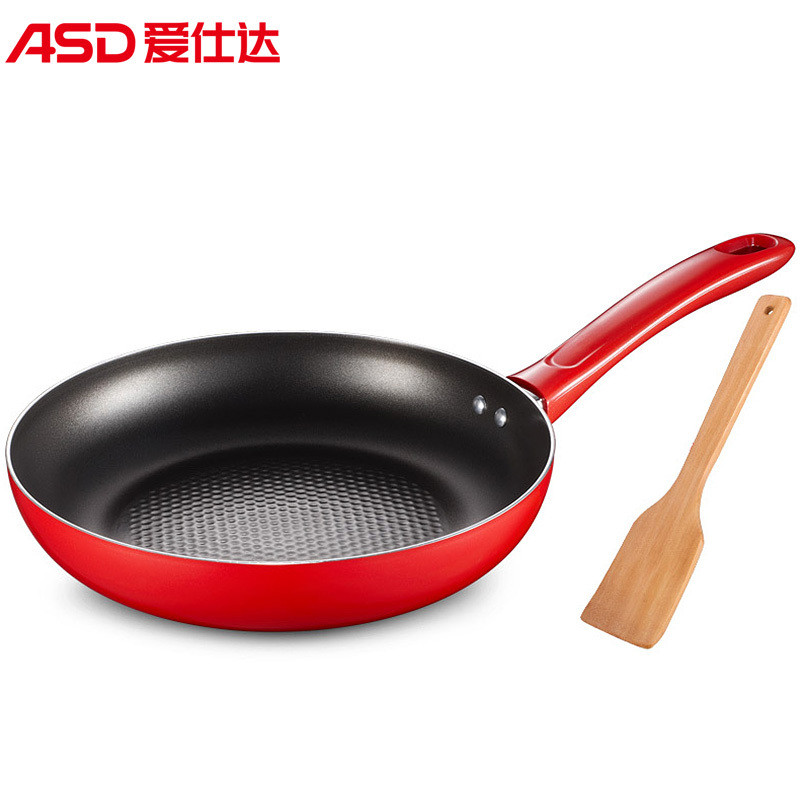 爱仕达(ASD) 24CM少油烟不粘锅平底锅煎锅煎蛋煎饼锅牛排煎锅(红色) WG8224ER