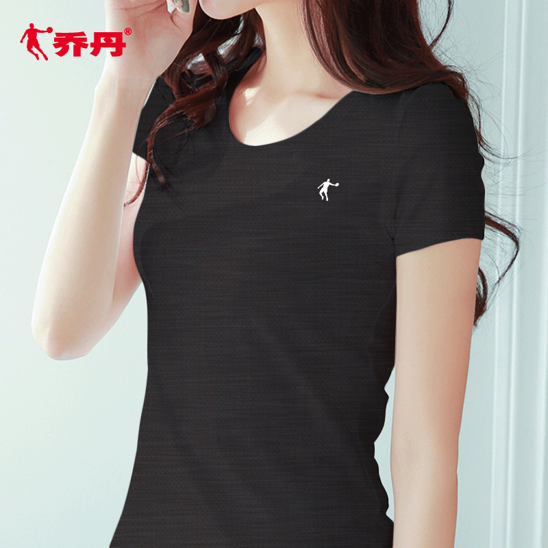 乔丹短袖t恤女春夏季宽松大码半袖速干t恤打底衫健身运动上衣女装