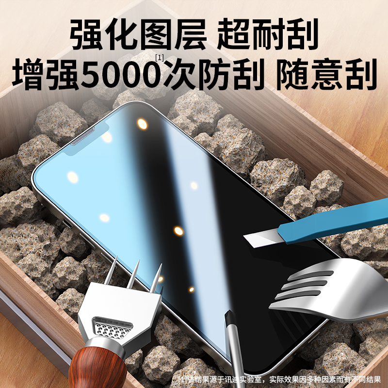 讯迪适用苹果14ProMax钢化膜iPhone14手机膜14plus防尘网新款高清防指纹防窥膜全屏覆盖十四保护膜防爆防摔