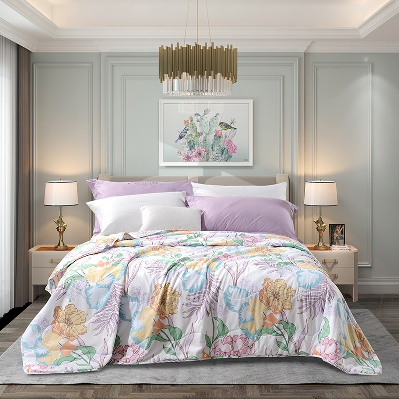 富安娜 (FUANNA) 轻灵花舞 七孔抗菌印花夏被 203*229cm高清大图