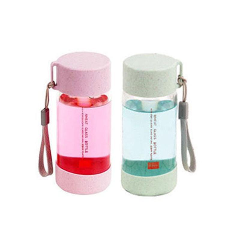 200mL 紫色(小巧型) 麦香玻璃杯子小巧韩带提绳可爱迷你包包随手杯小容量简约玻璃水杯