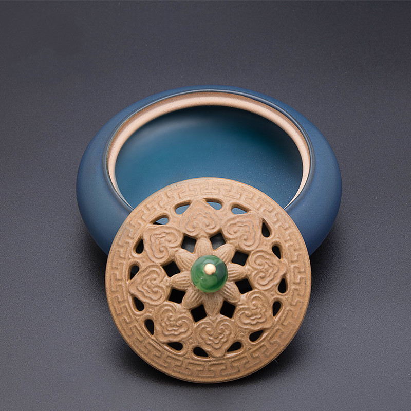 闪电客仿古陶瓷小香炉家用室内沉香炉盘香炉檀香炉香薰炉拉丝铜炉葫芦