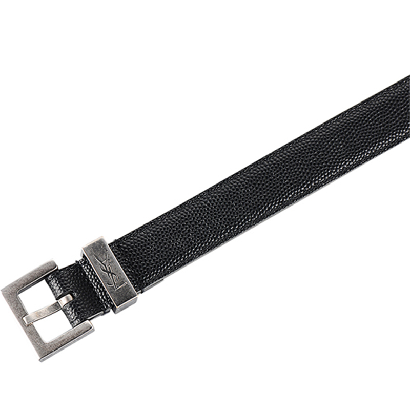 Yves Saint Laurent YSL圣罗兰 男士黑色皮革针扣皮带腰带(95cm) 467000