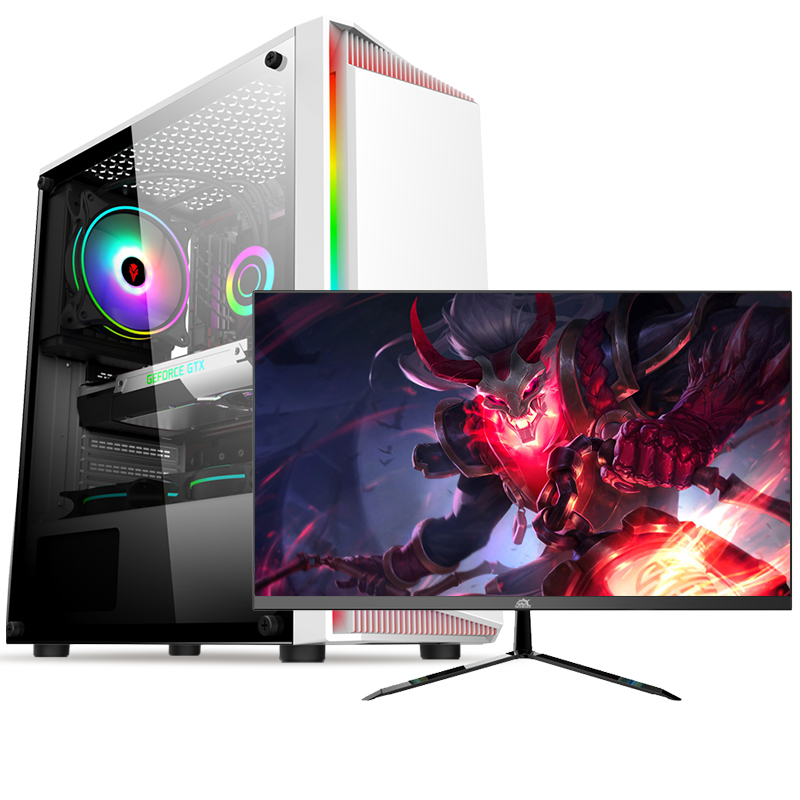 铭能 i7四核/GTX1650独显/16G内存/480G固态 台式机 DIY组装机 台式电脑 商务家用办公组装电脑 学生学习电脑 设计电脑台式主机电竞吃鸡游戏电脑主机+21.5英寸