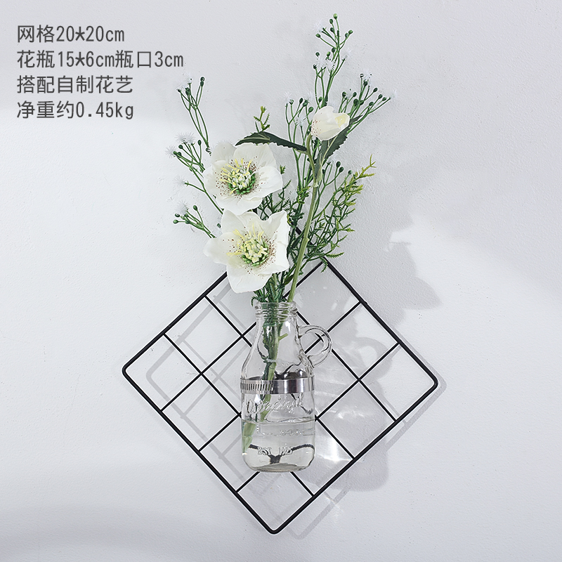 创意墙壁装饰挂件墙面卧室房间的小饰品墙上壁挂花艺室内装修墙饰 三维工匠 网格自制花艺套装1_22