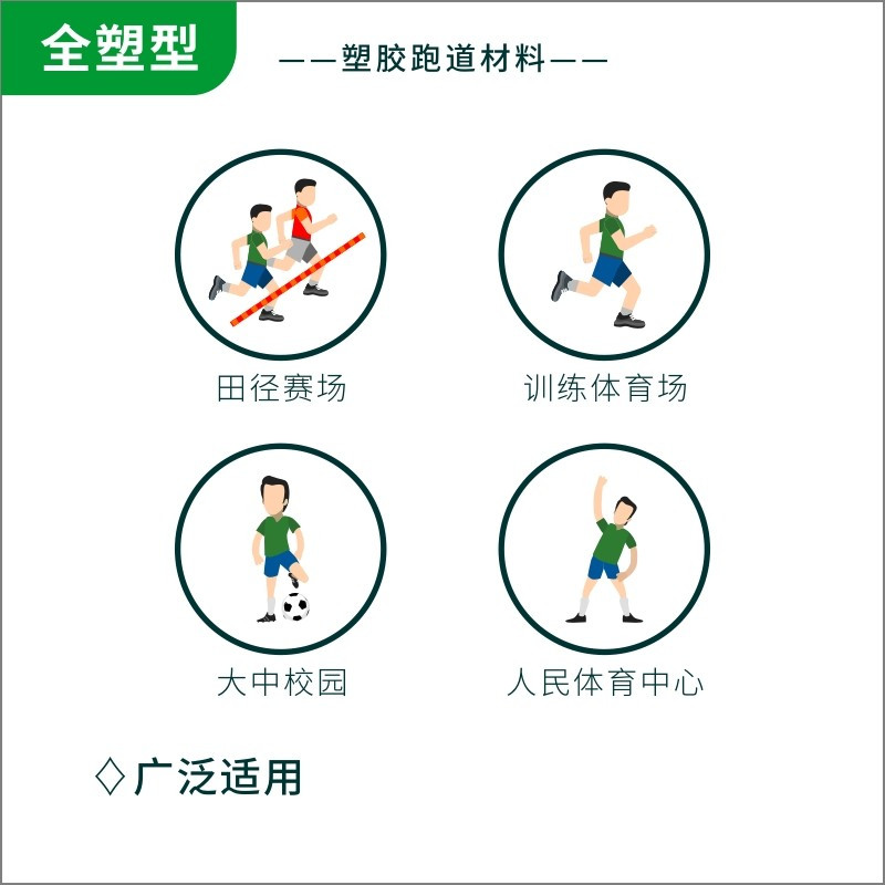 柏胜 新国标13mm塑胶跑道彩色橡胶颗粒胶地面户外步道体育运动场地施工 新国标透气型跑道材料