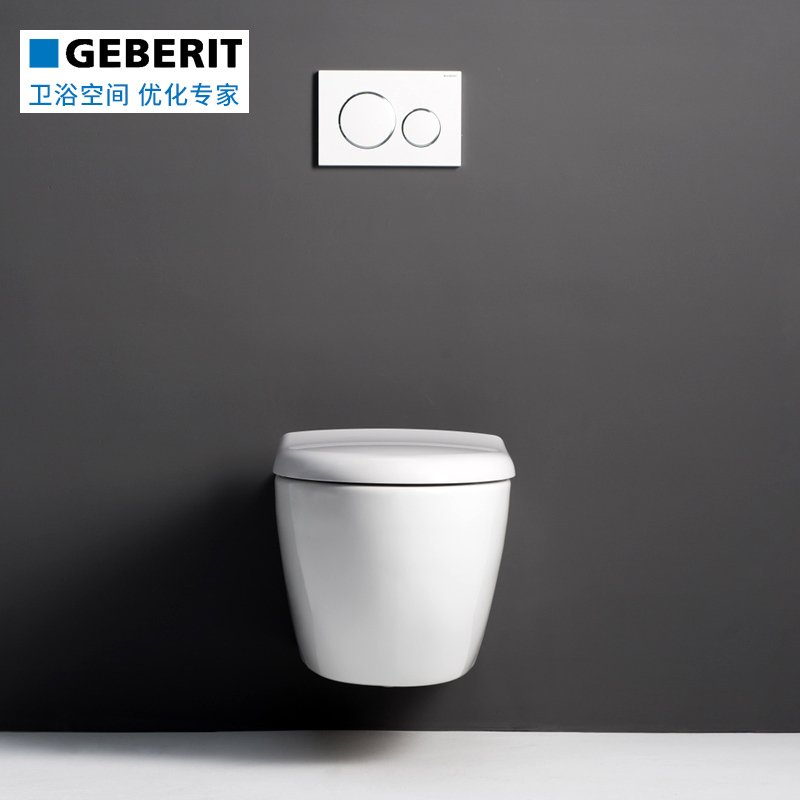 吉博力(GEBERIT)壁挂式马桶 墙排挂墙式坐便器配隐藏水箱 冲落式座便器普瑞迪配智能电子盖套餐
