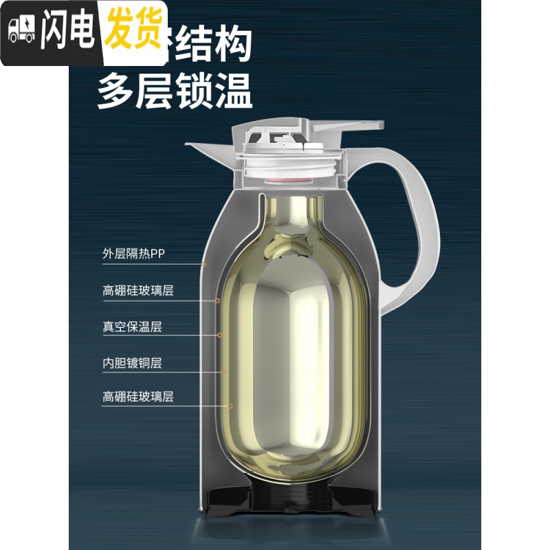 三维工匠智能保温壶家用保温水壶大容量便携热水瓶玻璃内胆暖壶暖瓶小型 石榴红1600[智能显温](不保温换新)高清大图