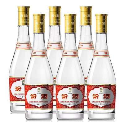 汾酒 黄盖玻汾 清香型高度白酒 53度 475ml*6瓶装（非原箱）