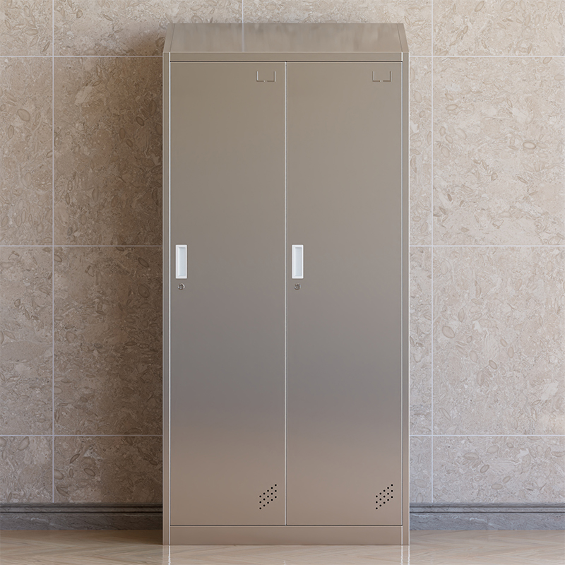 臻远 ZY4111401 201不锈钢斜顶更衣柜二门更衣柜900*420*1800/1950mm高清大图