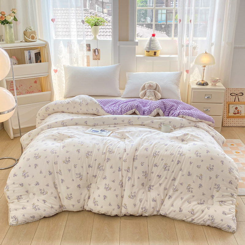 雅鹿云柔豆豆暖绒被 秋冬加厚保暖被芯亲肤透气