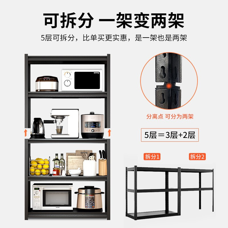 域赢钢制货架仓库超市展示架家用厨房置物架储物架五层150*40*183cm