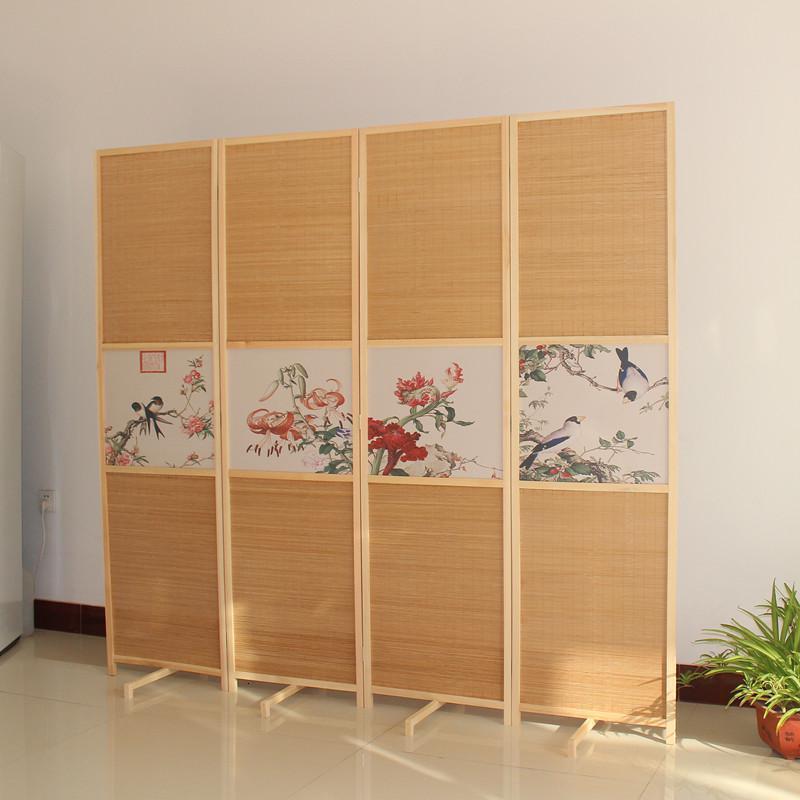BONJEAN新中式屏风隔断折叠隔断客厅餐厅简约现公室实木玄关移动折屏高清大图