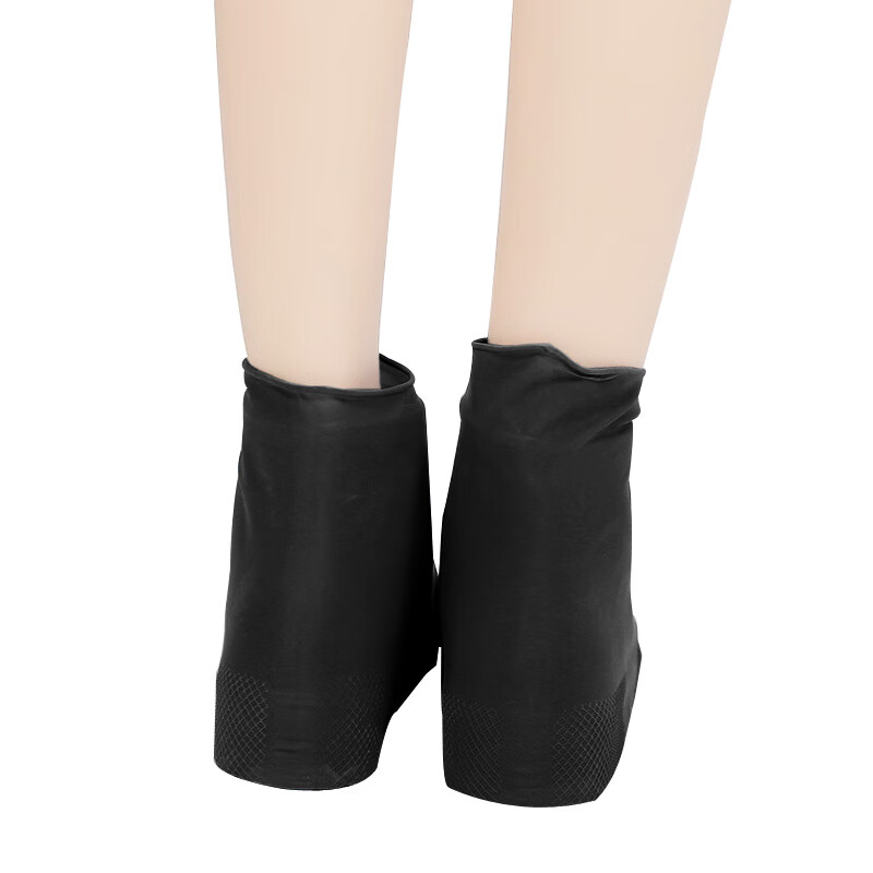 敏胤 MY-3003低帮乳胶雨套靴防水鞋套男女通用M码 黑色【32-40码】高清大图