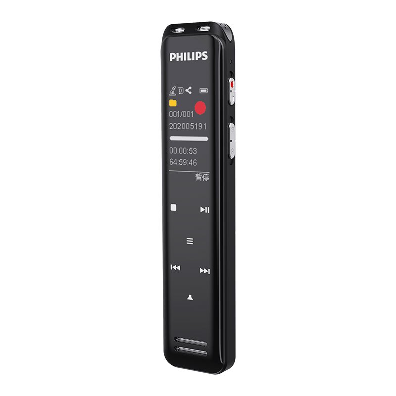 飞利浦(PHILIPS)录音笔VTR5103学生学习上课培训专业高清降噪商务会议采访双麦克风数码录音笔
